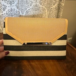 Stella & Dot Multicolor Striped Clutch